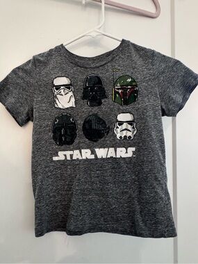 Star Wars Grey Kids Helmet Graphic Tee with Green Accent